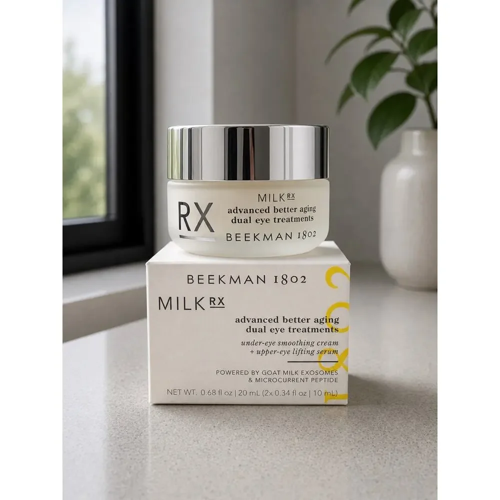 $68 New Beekman 1802 Milk RX Dual Eye Treatment Cream + Serum 20mL Anti Aging